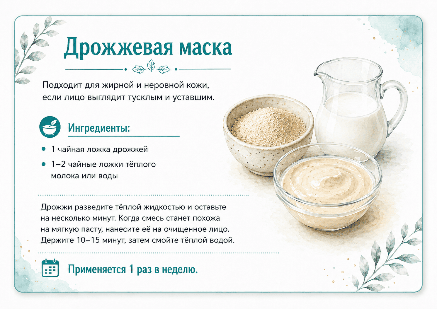 Маска с дрожжами