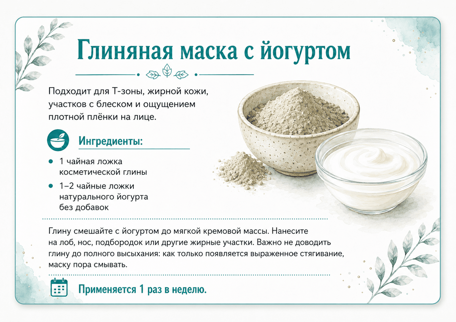 Маска с йогуртом глиняная