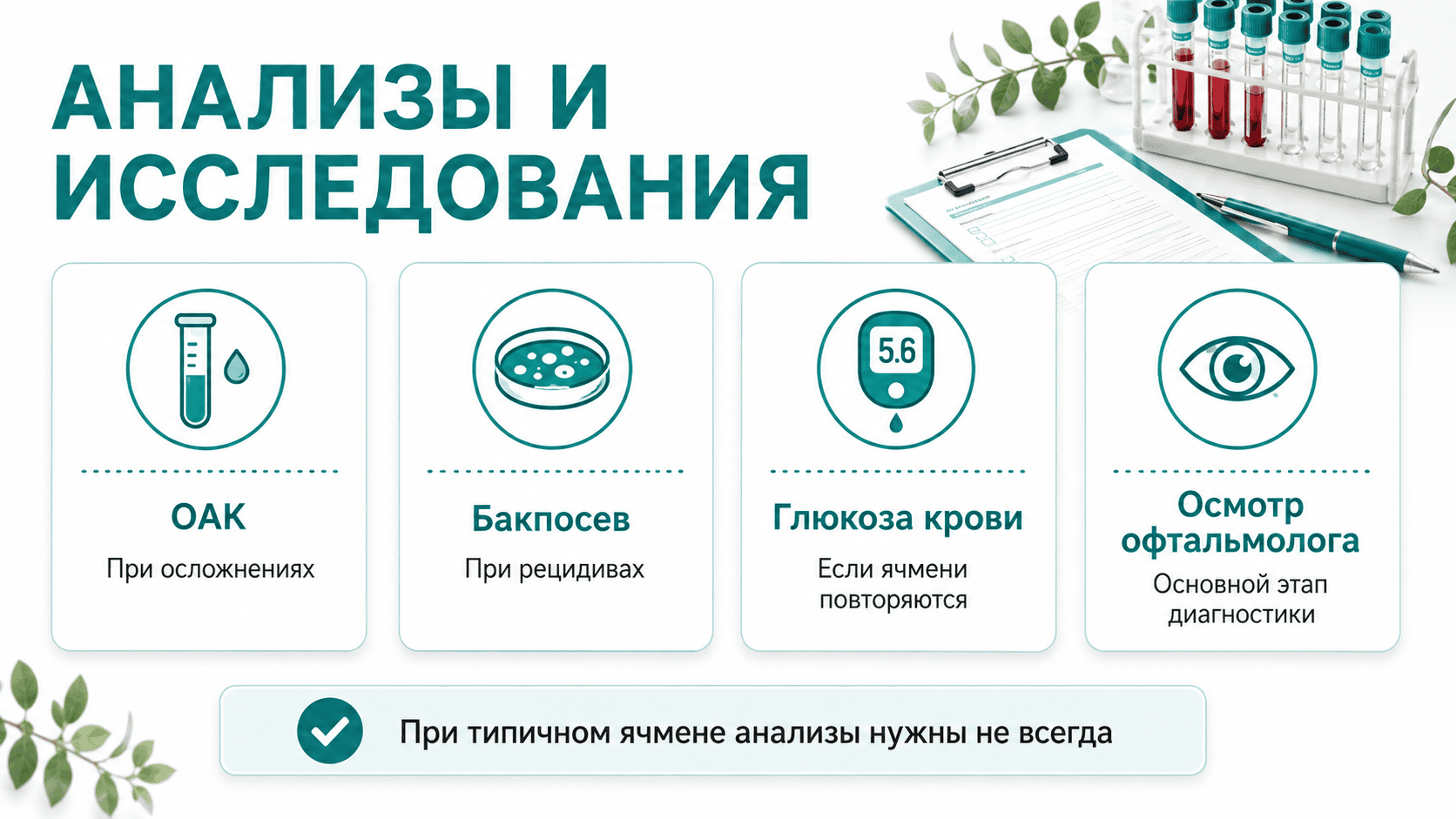 Осмотр века офтальмологом при подозрении на ячмень